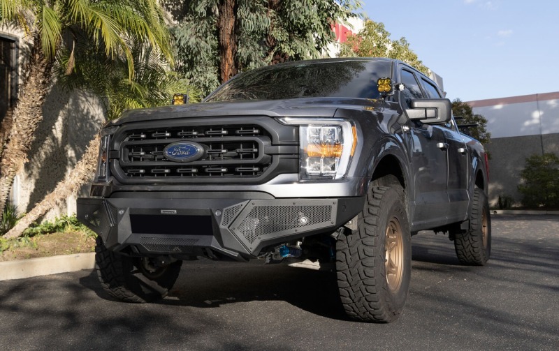 Ford F-150 Bumper - Front - Go Rhino - Element with Fixed Light Bar Mount - Textured Black - `21-`23